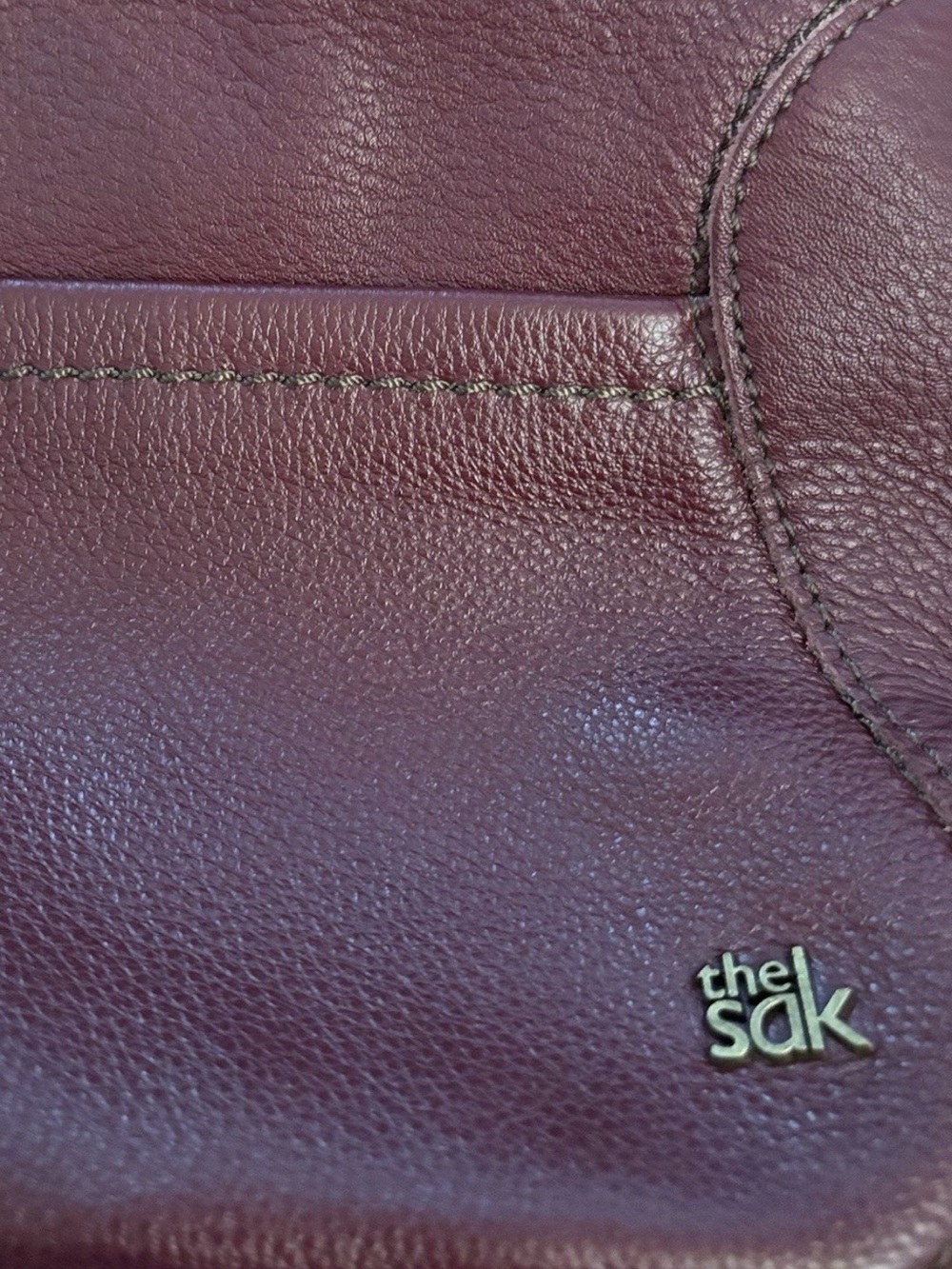 Sax Iris Burgundy Pebbled Leather Shoulder Small Boho Bag with Single Strap - Picture 3 of 11